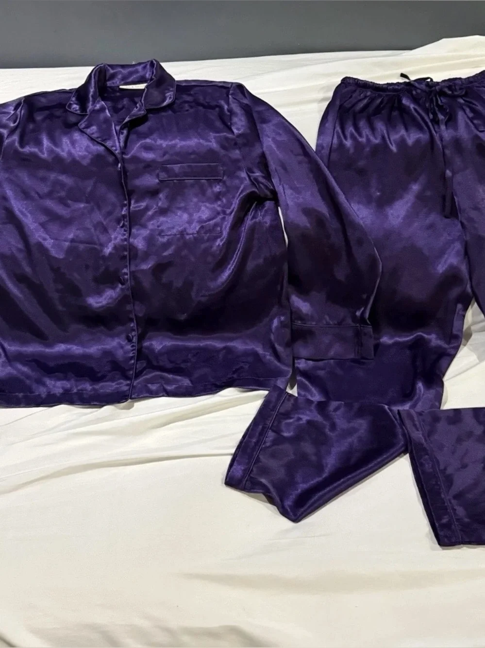 VTG Y2K Satin Lord & Taylor Deep Purple Pajama Pant Set PM